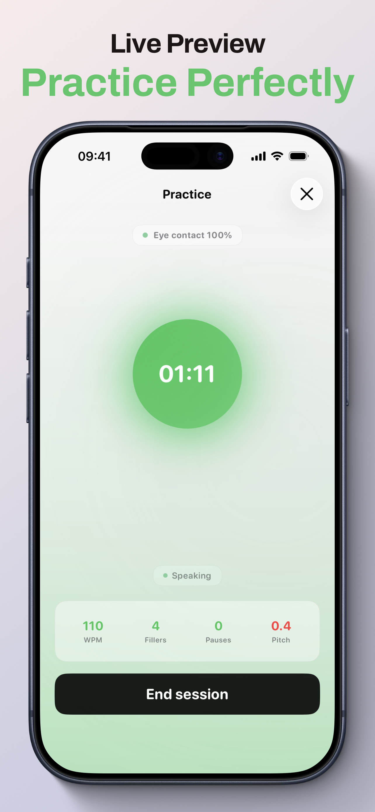 EdgeCoach live practice screen